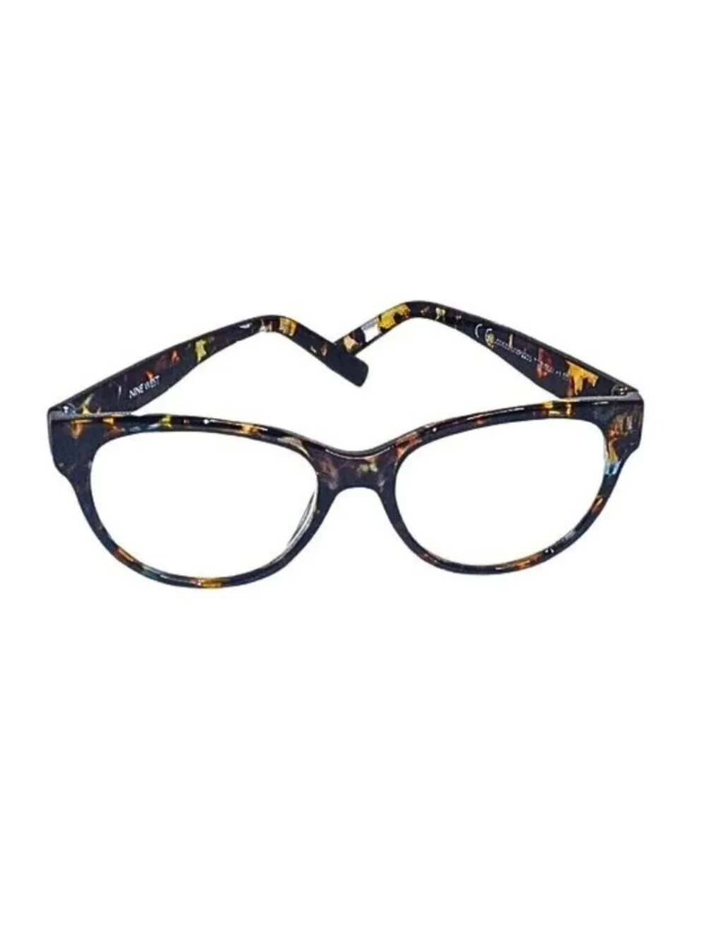 NINE WEST WOMEN'S READING GLASSES +1.50 - TORTOISE PRINT OVAL SHAPED FRAME